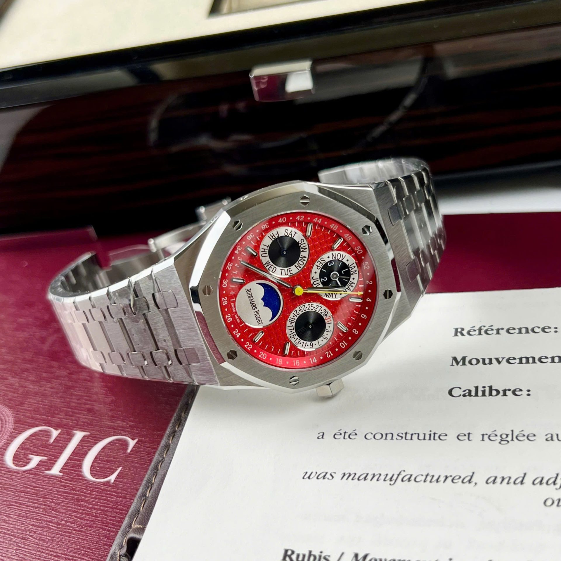 Audemars Piguet Super Clone Watch Royal Oak Chronogarph 26574ST Red Dial 41mm - Image 2