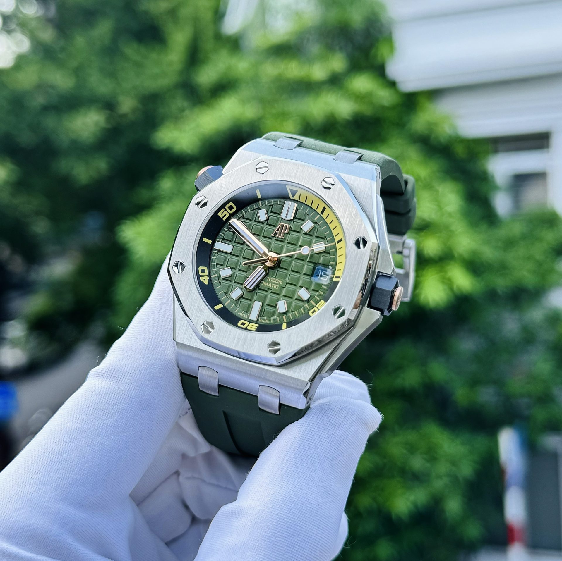 Audemars Piguet Super Clone Watches Royal Oak 15720ST Green Dial IP Factory 42mm - Image 3