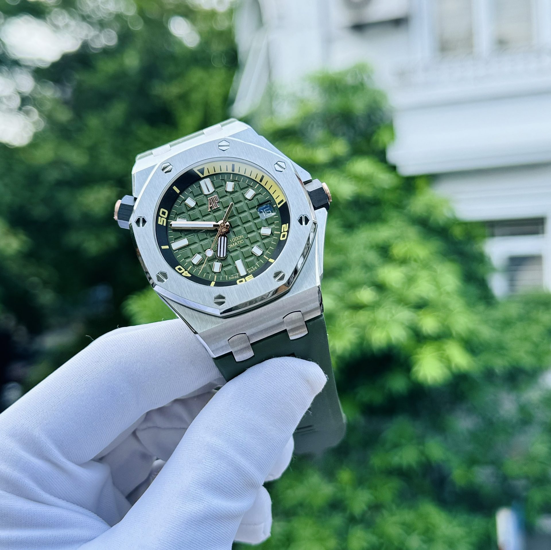 Audemars Piguet Super Clone Watches Royal Oak 15720ST Green Dial IP Factory 42mm - Image 2