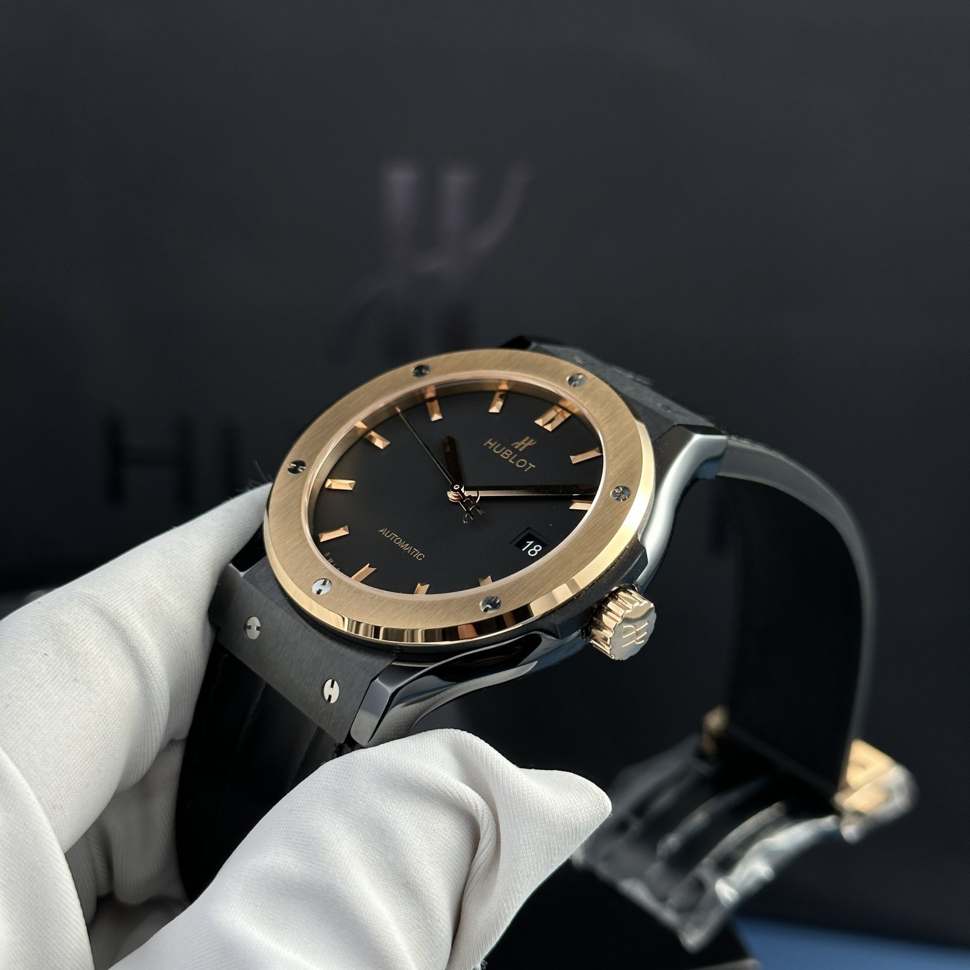 Hublot Best Super Clone Watches Classic Fusion Ceramic Demi King Gold 42mm - Image 4