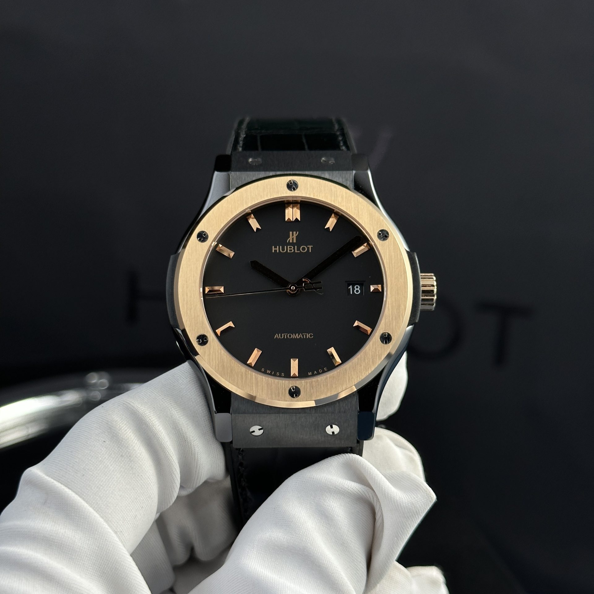 Hublot Best Super Clone Watches Classic Fusion Ceramic Demi King Gold 42mm