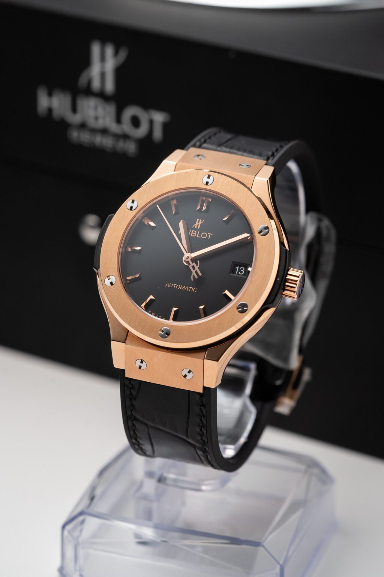 Hublot Classic Fusion King Gold Black Replica Watch JJF Factory 38mm