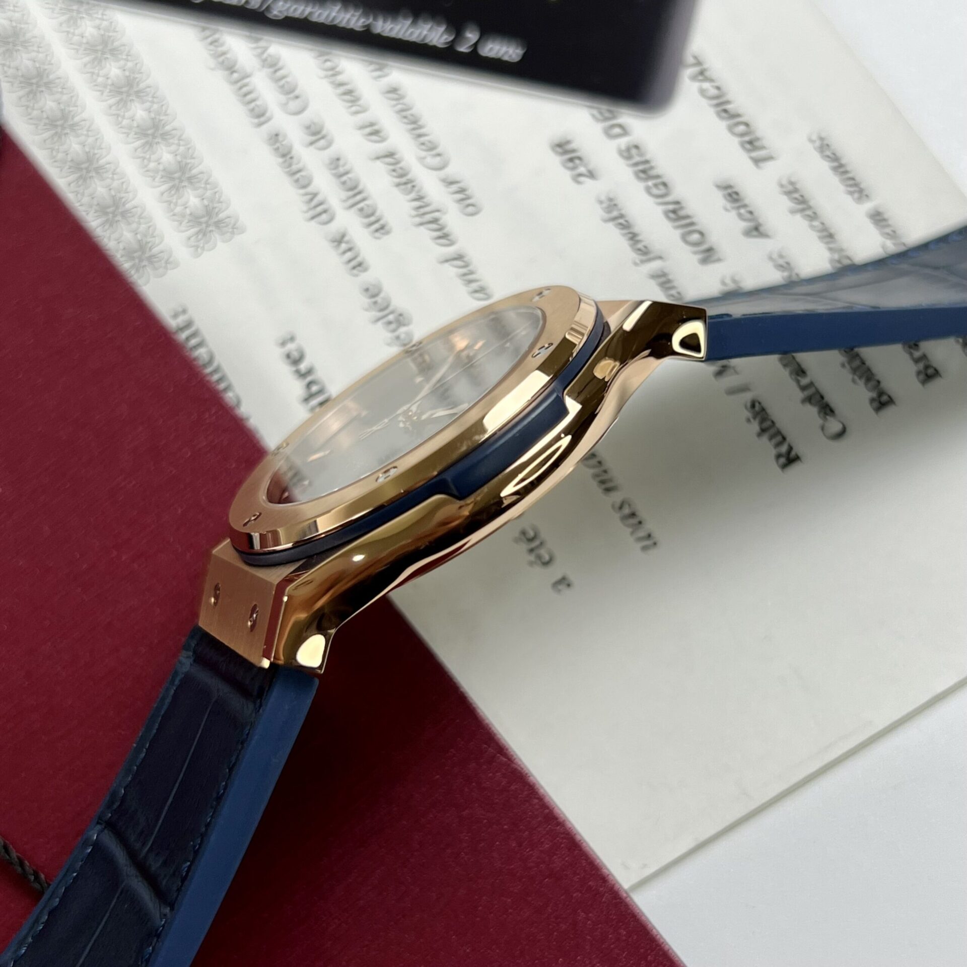 Hublot Replica Watch Classic Fusion King Gold Blue Dial JJF Factory 42mm - Image 6