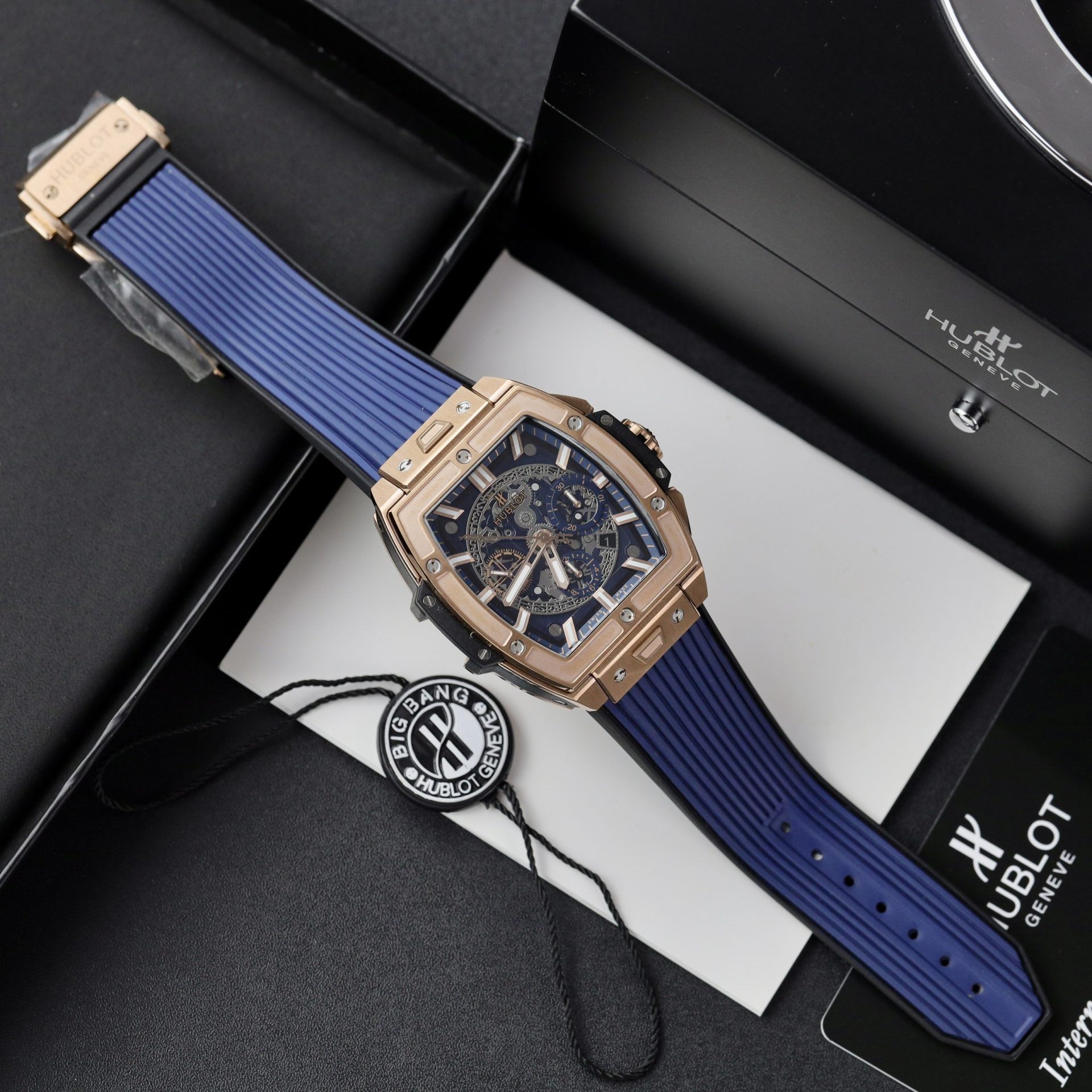Hublot Replica Watch Spirit Of Big Bang King Gold Dial Blue 42mm - Image 2