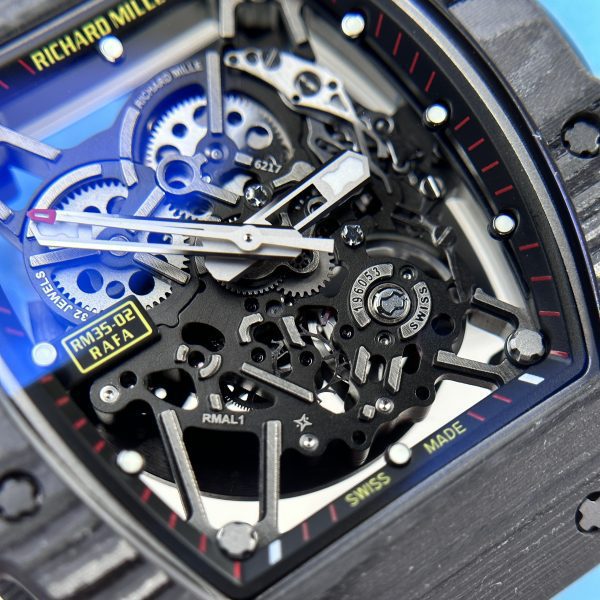 Richard Mille RM35-02 Custom Full Carbon Case Blue BBR 44mm - Image 4