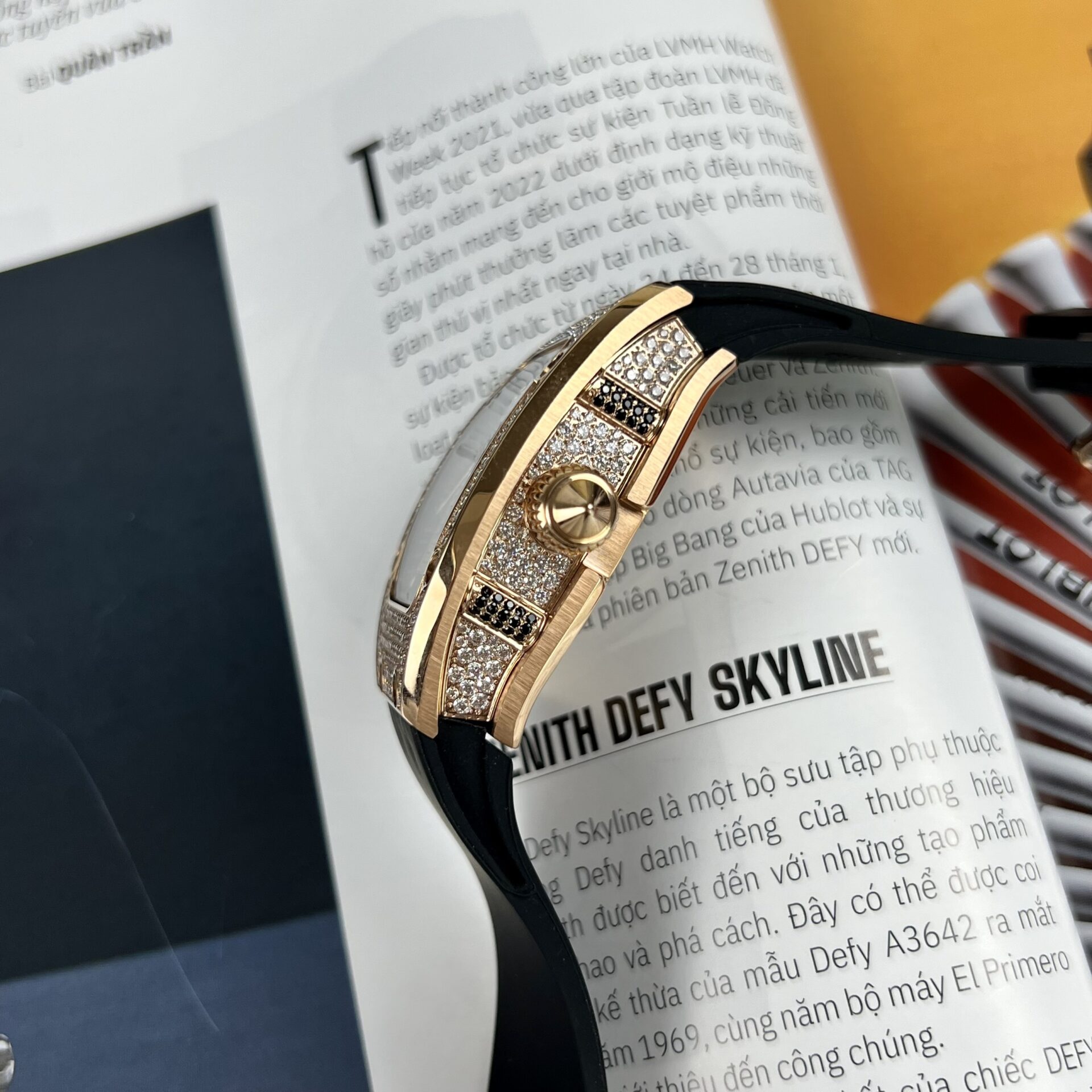 Richard Mille RM007 Super Clone 1:1 Watch Rose Gold With Full Stone 36mm - Image 3