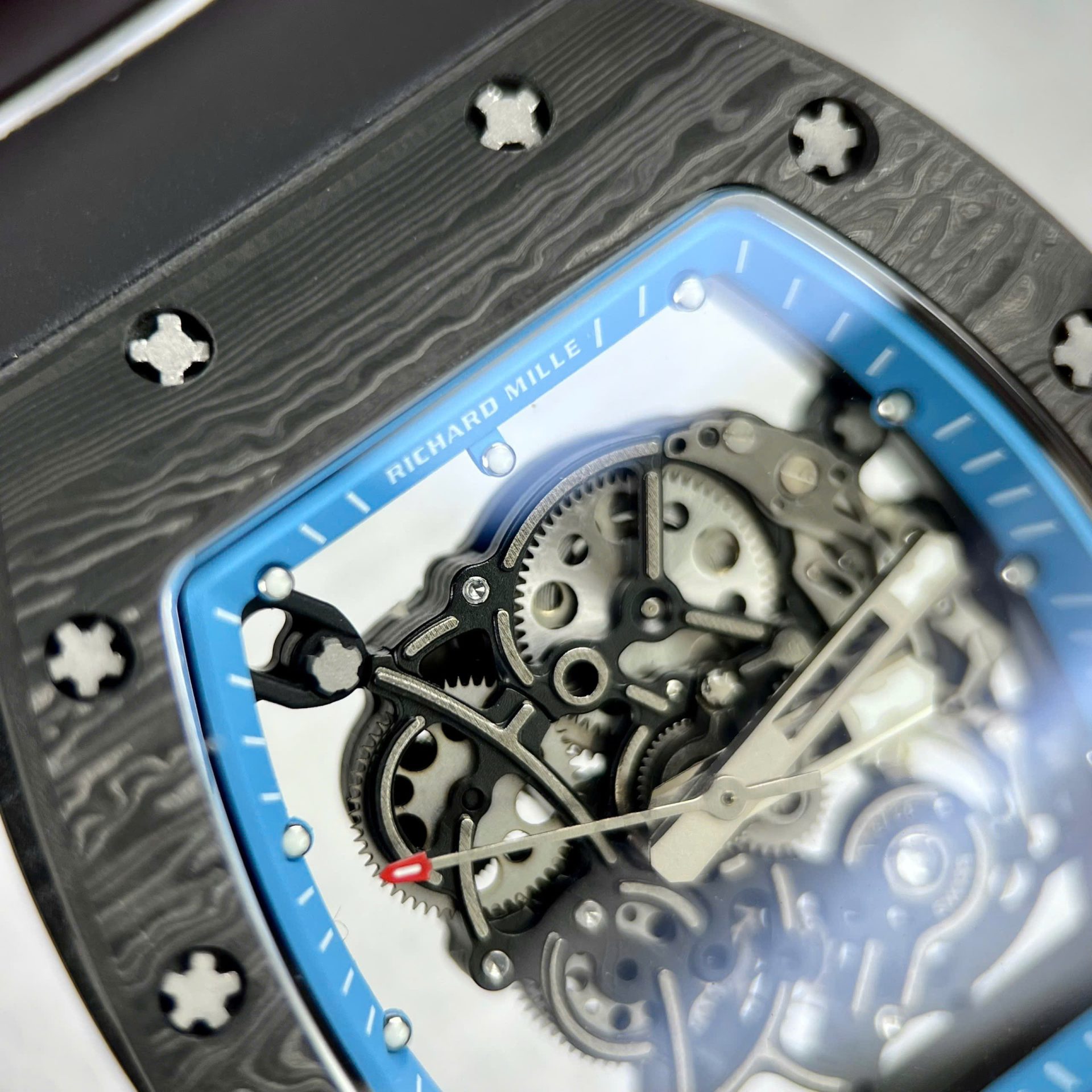 Richard Mille RM055 Super Clone Watch Full Carbon Case Rubber Strap 45mm - Image 3