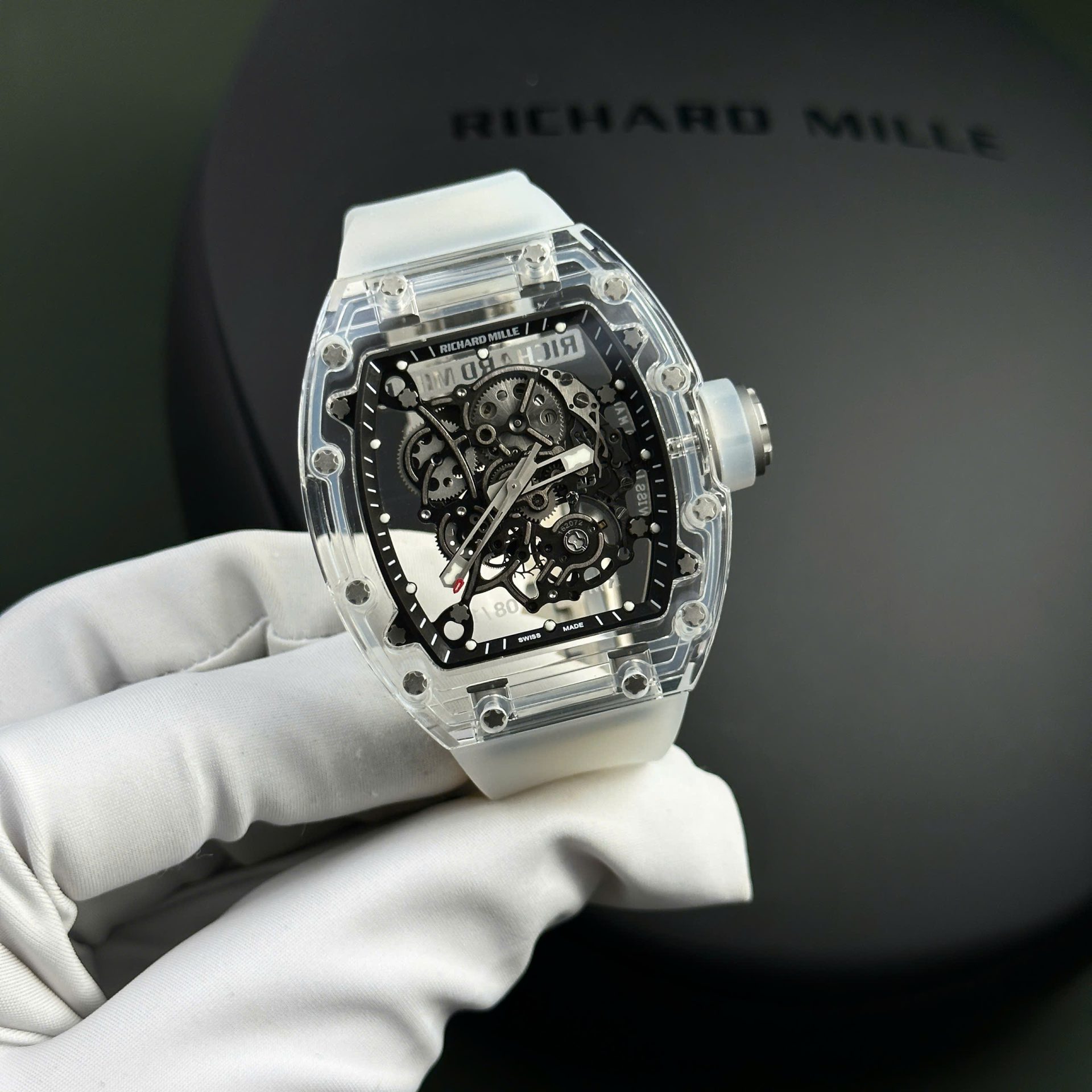 Richard Mille RM055 Sapphire Crystal Super Clone Watch Rubber Strap 45mm - Image 2