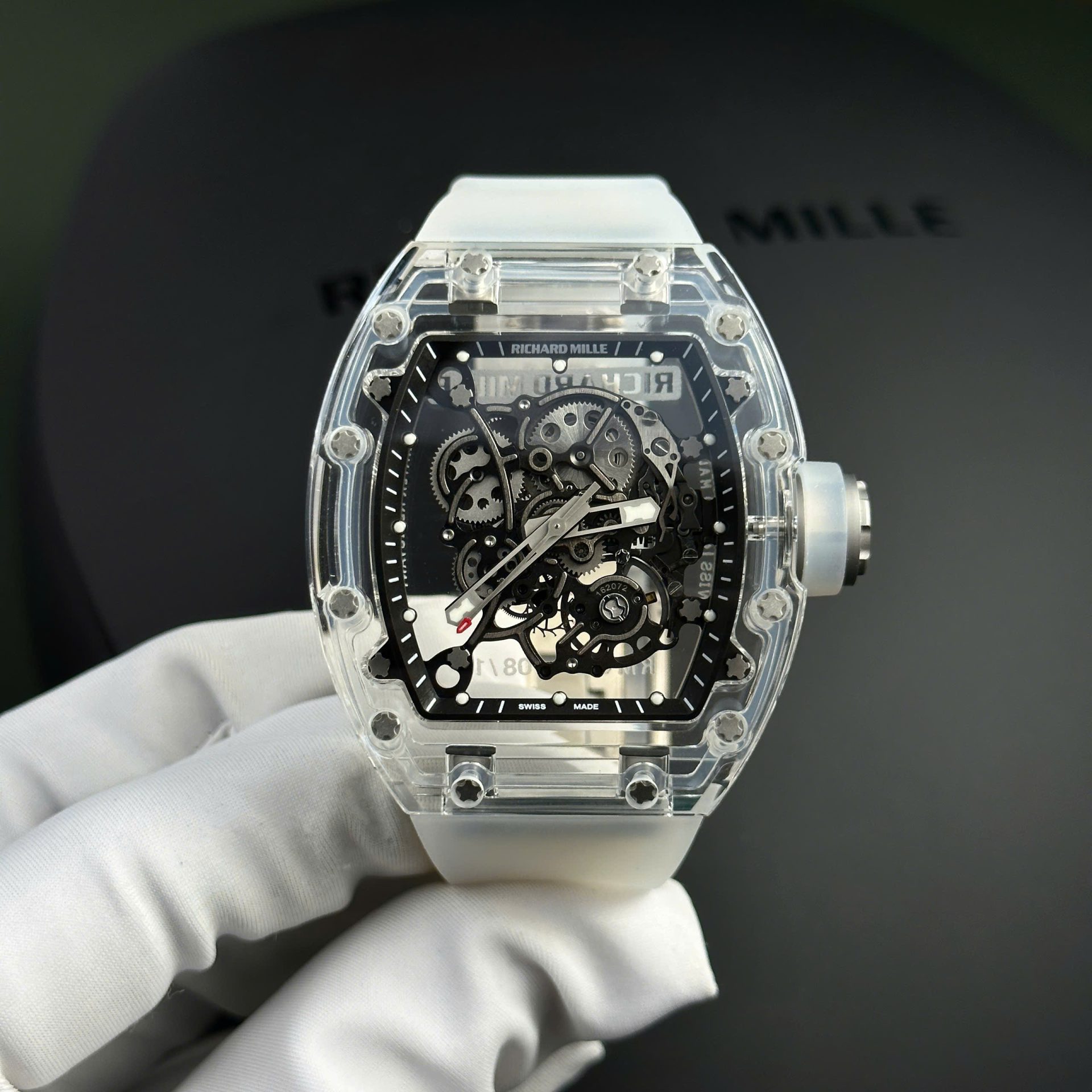Richard Mille RM055 Sapphire Crystal Super Clone Watch Rubber Strap 45mm