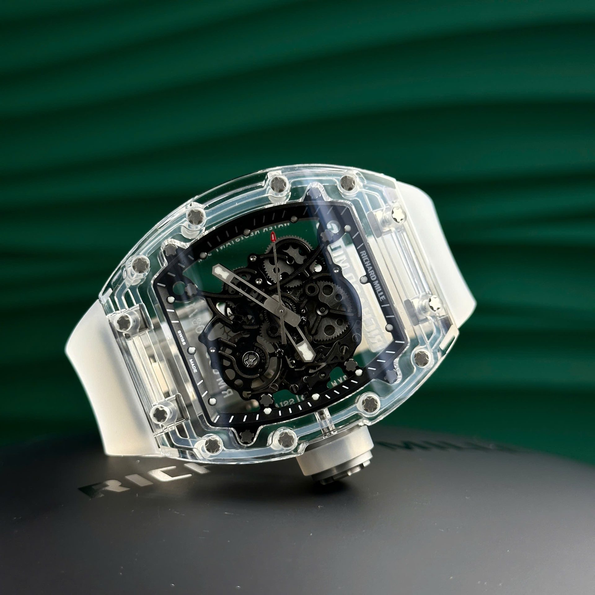 Richard Mille RM055 Sapphire Crystal Super Clone Watch Rubber Strap 45mm - Image 3