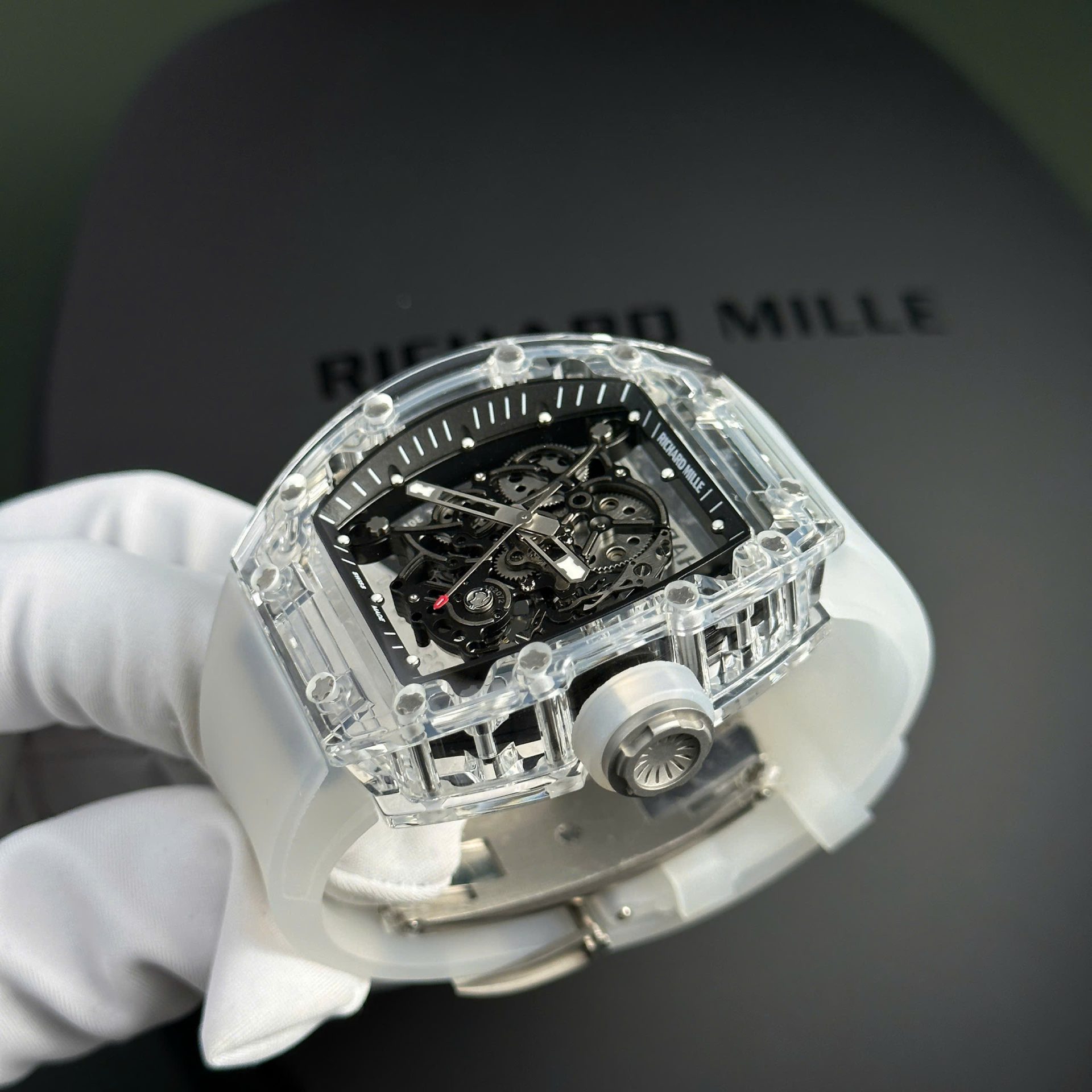 Richard Mille RM055 Sapphire Crystal Super Clone Watch Rubber Strap 45mm - Image 7