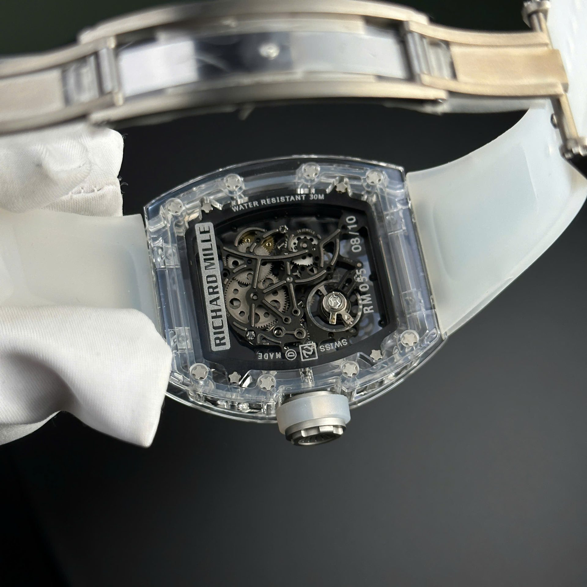 Richard Mille RM055 Sapphire Crystal Super Clone Watch Rubber Strap 45mm - Image 10