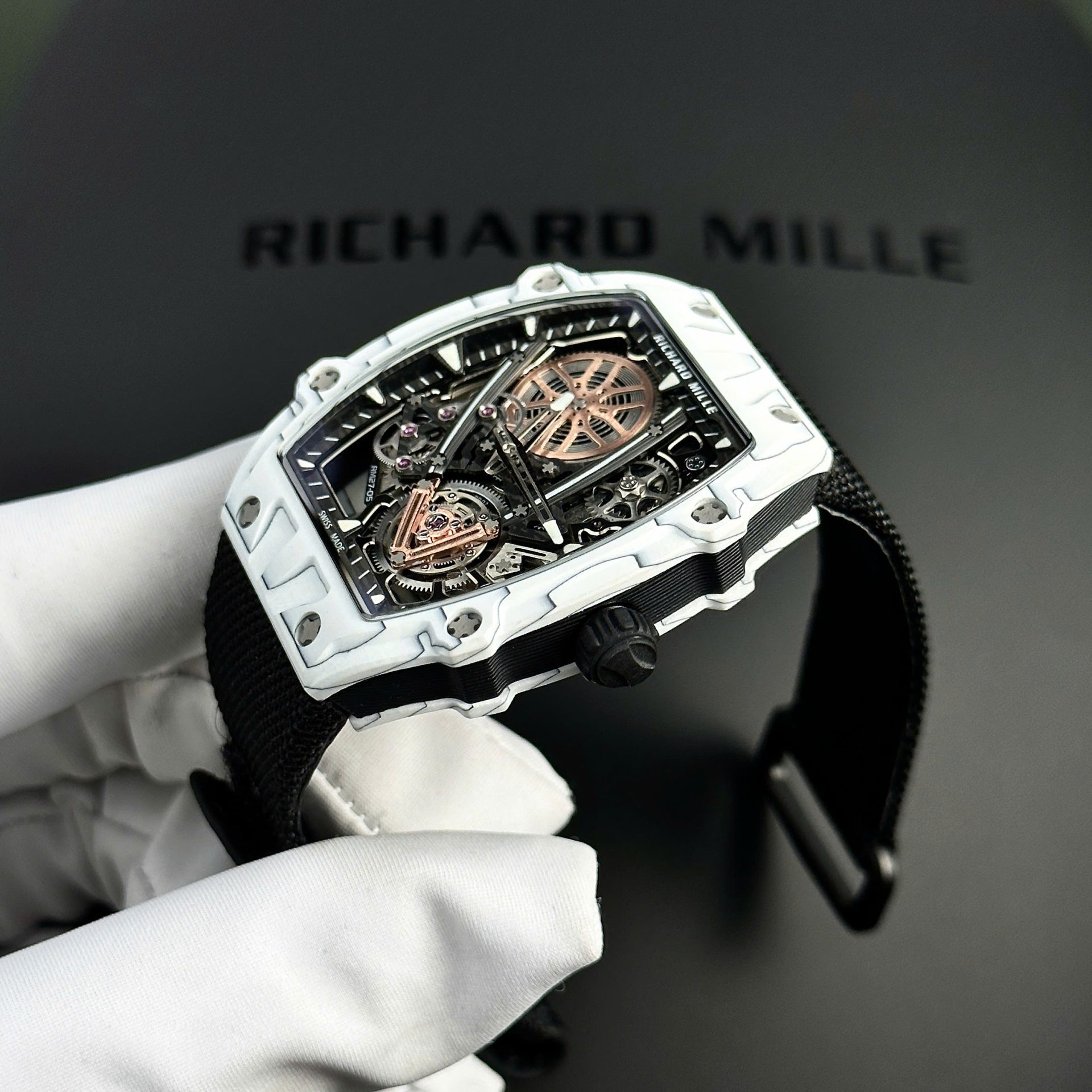 Richard Mille RM27-05 Rafael Nadal Replica Watch White Carbon Case 37.25×47.25mm - Image 3