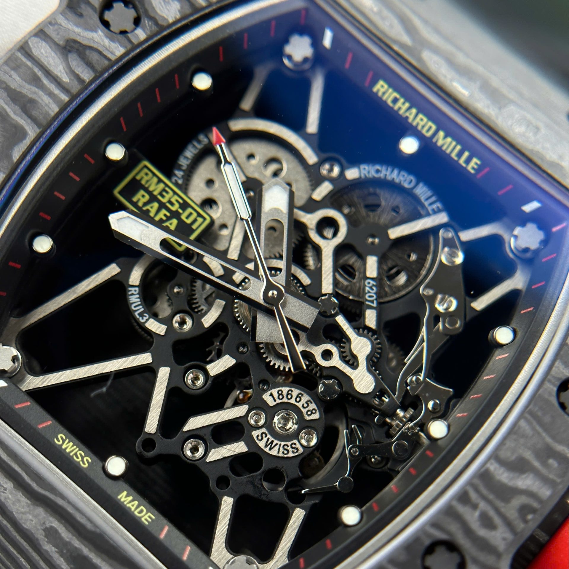 Richard Mille RM35-01 Replica Watch Carbon Case Fabric Nato StrapBBR Factory 44,5x50mm - Image 4