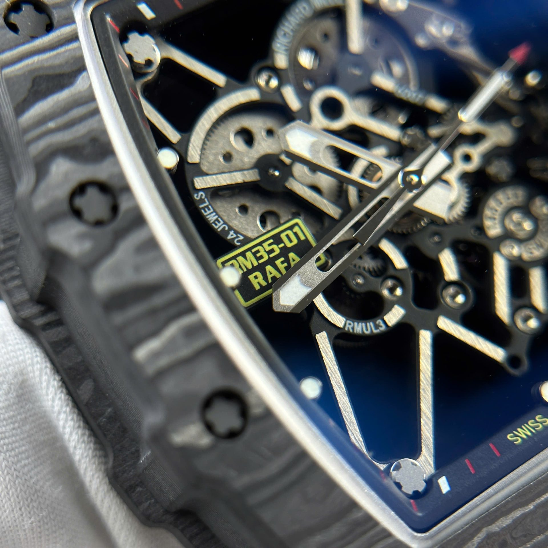 Richard Mille RM35-01 Replica Watch Carbon Case Fabric Nato StrapBBR Factory 44,5x50mm - Image 7