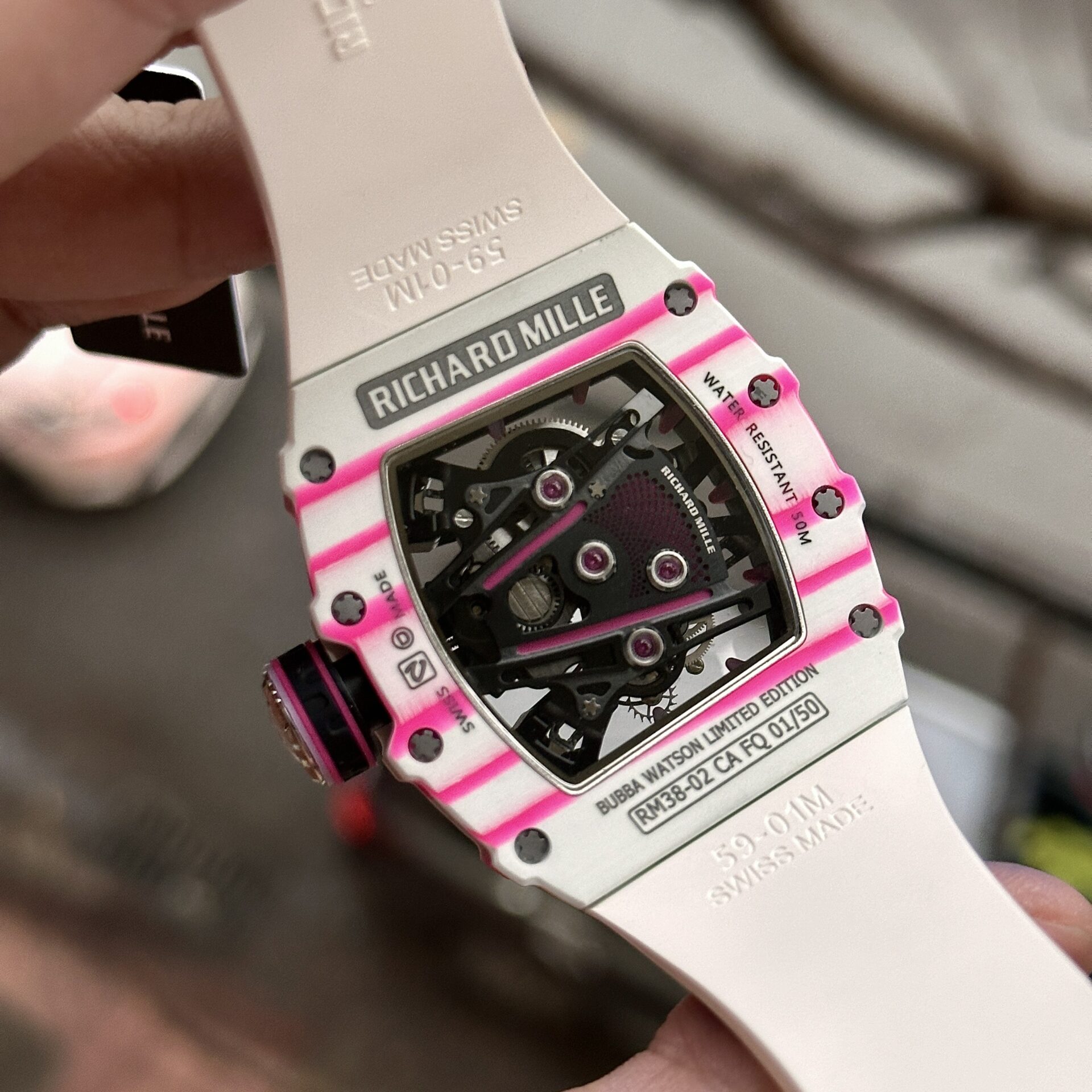 Richard Mille Super Clone Watch RM38-02 Tourbillon Rubber Strap 43.7mm - Image 7