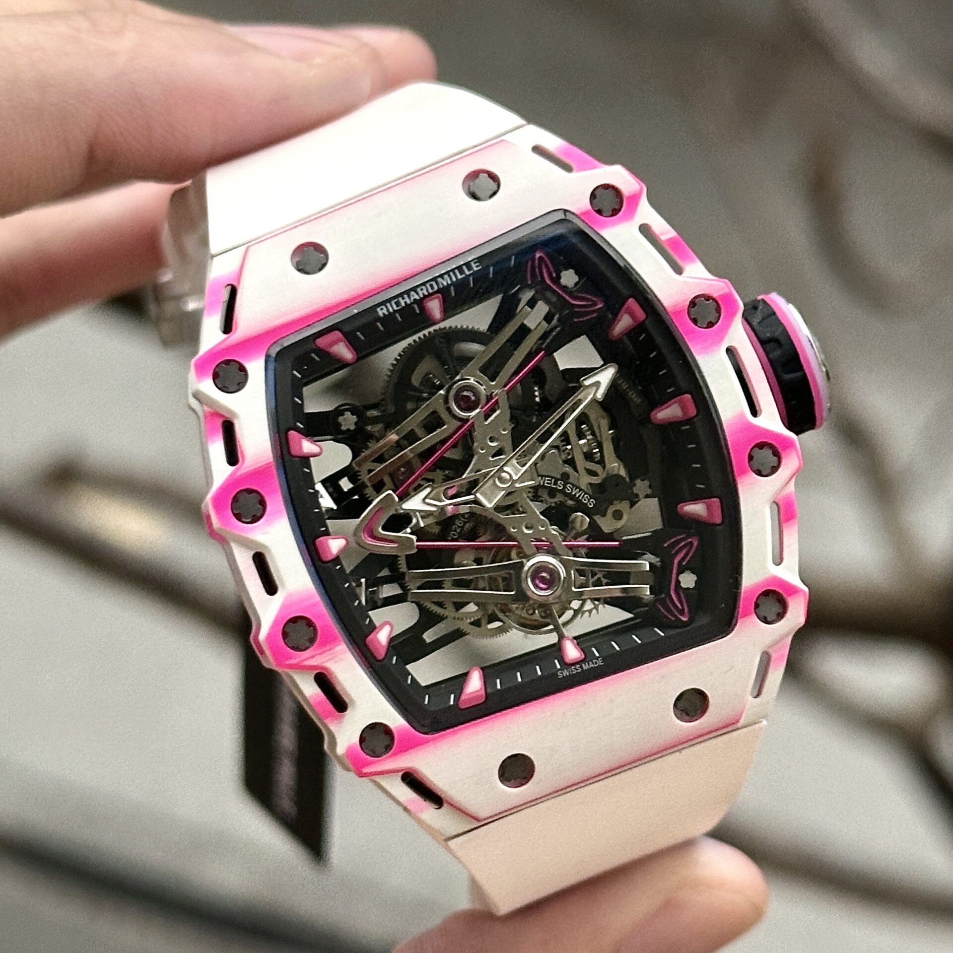 Richard Mille Super Clone Watch RM38-02 Tourbillon Rubber Strap 43.7mm - Image 4