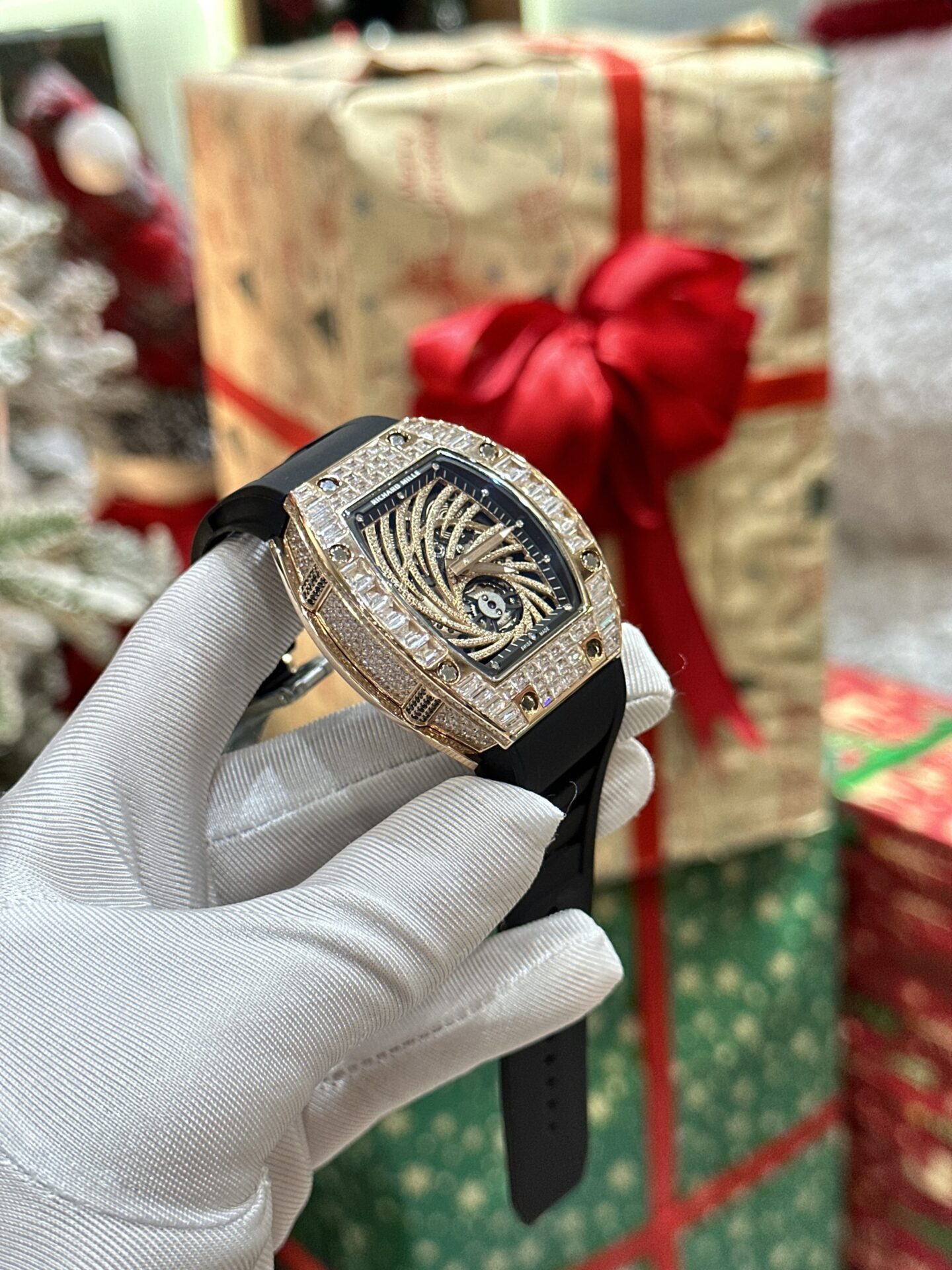 Richard Mille Super Clone Watch RM51-02 Rose Gold Rubber Strap 40mm - Image 3