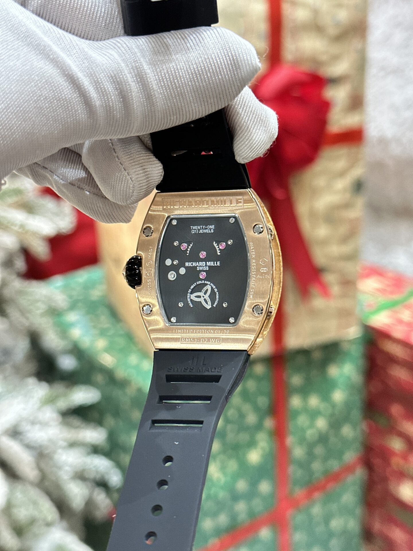 Richard Mille Super Clone Watch RM51-02 Rose Gold Rubber Strap 40mm - Image 6