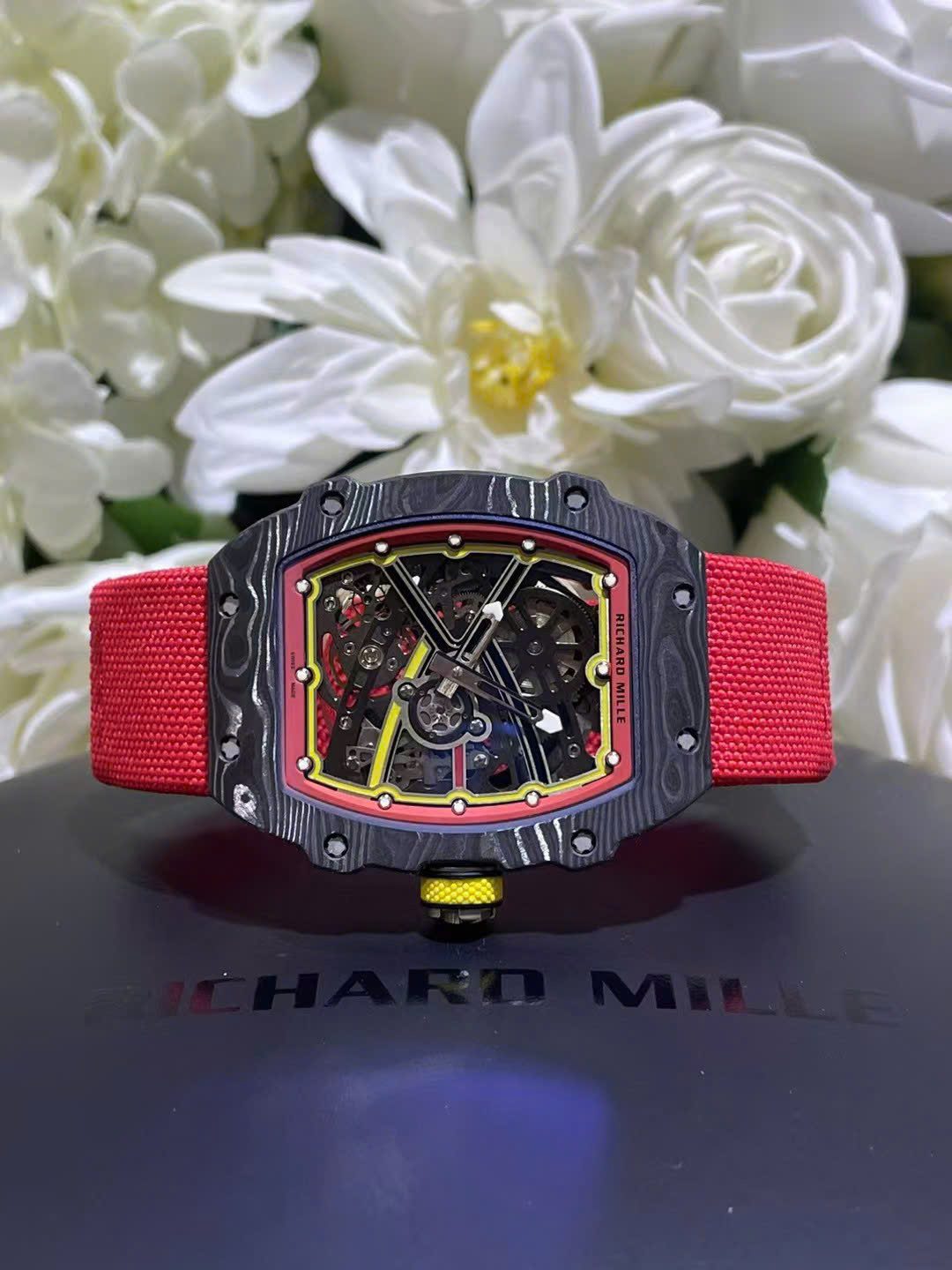 Richard Mille RM67-02 Carbon Best Super Clone Watch Customs Like Auth VIPP 38.7×47.52mm