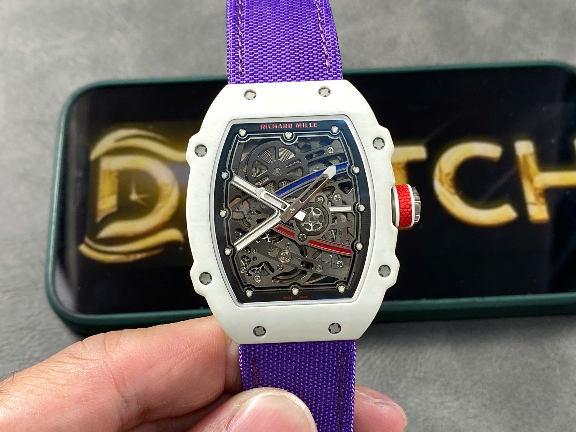 Richard Mille RM67-02 Refined Case White Carbon Super Light 37 Grams 38.7×47.52mm Super Clone - Image 2
