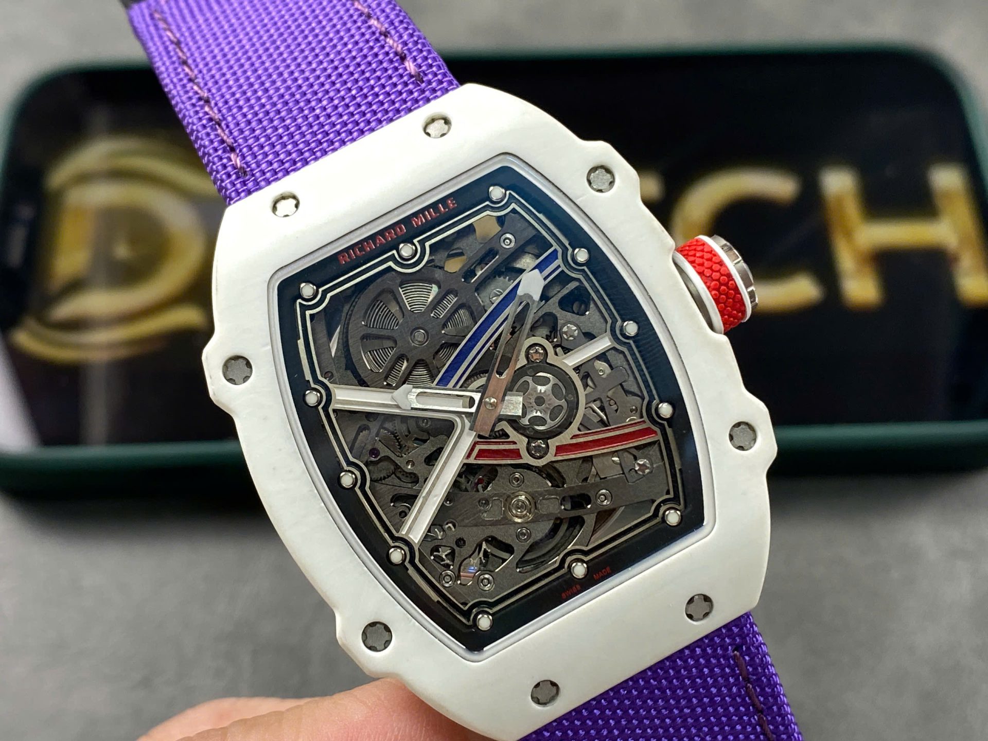 Richard Mille RM67-02 Refined Case White Carbon Super Light 37 Grams 38.7×47.52mm Super Clone - Image 3