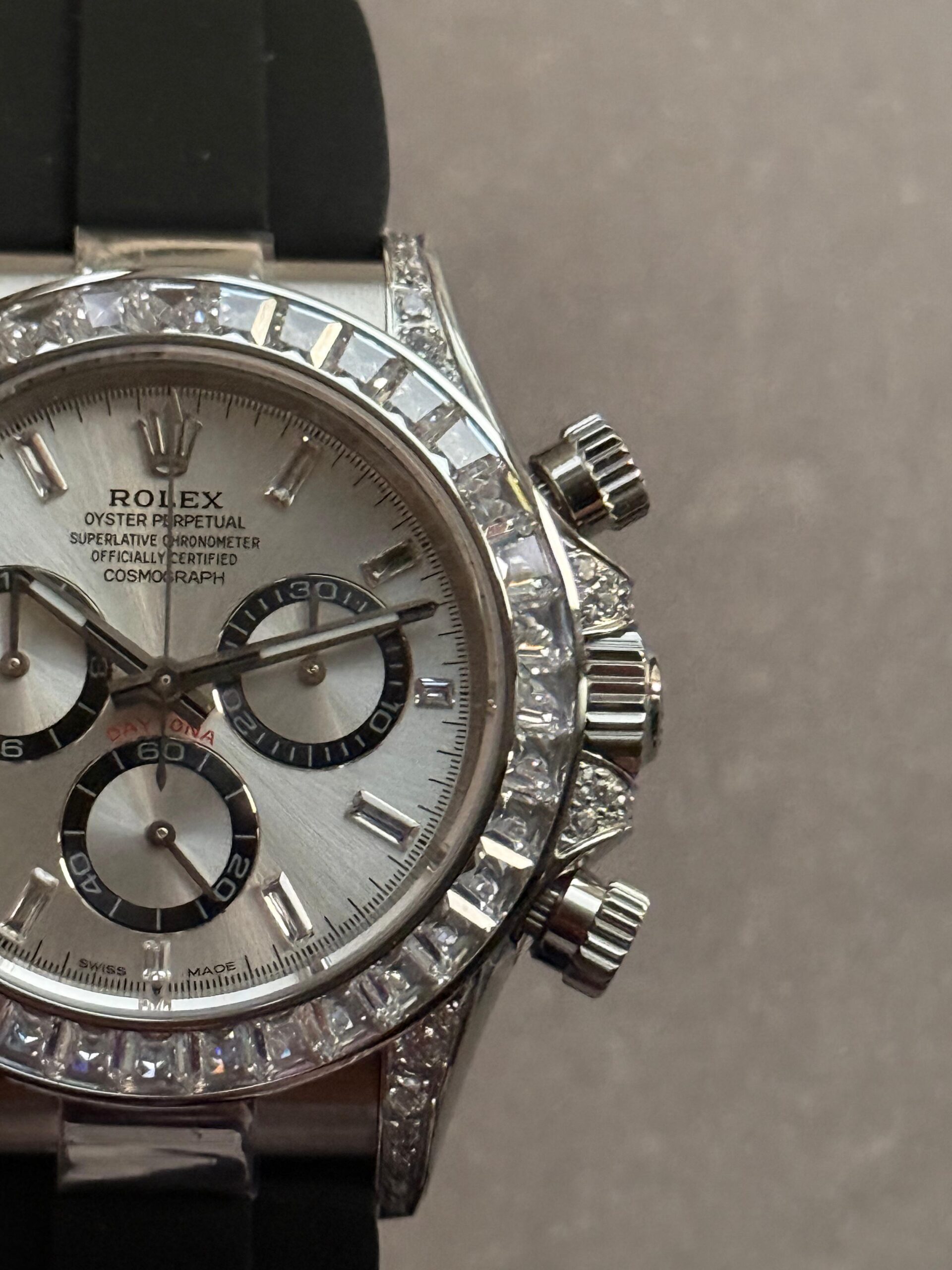 Rolex Daytona custom Daytona 4131 Moissanite Diamond Dial Oysterflex Bracelet - Image 5