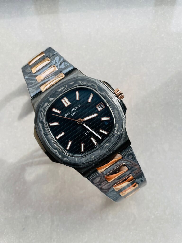 Patek Philippe Nautilus 5711 DIW Carbon DIWF 1:1 Best Edition Black Textured Dial on Carbon/RG Bracelet 324CS - Image 3