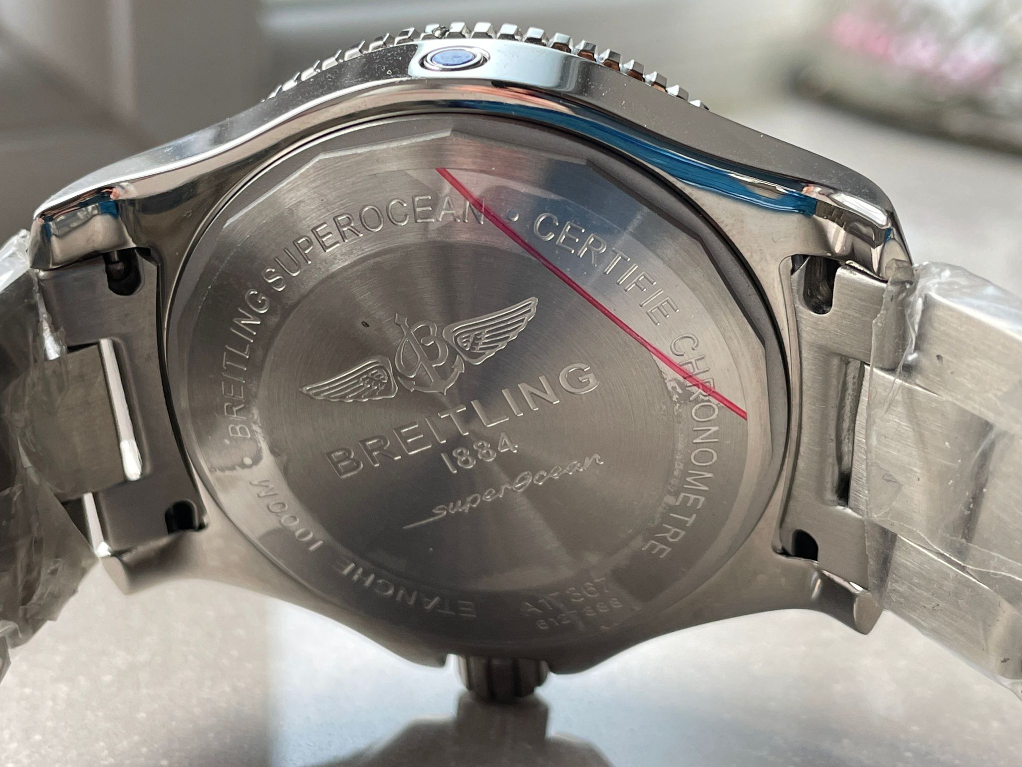Breitling Superocean Automatic 44 BLSF 1:1 Best Edition orange Dial Black Bezel on SS Strap A2824 - Image 7