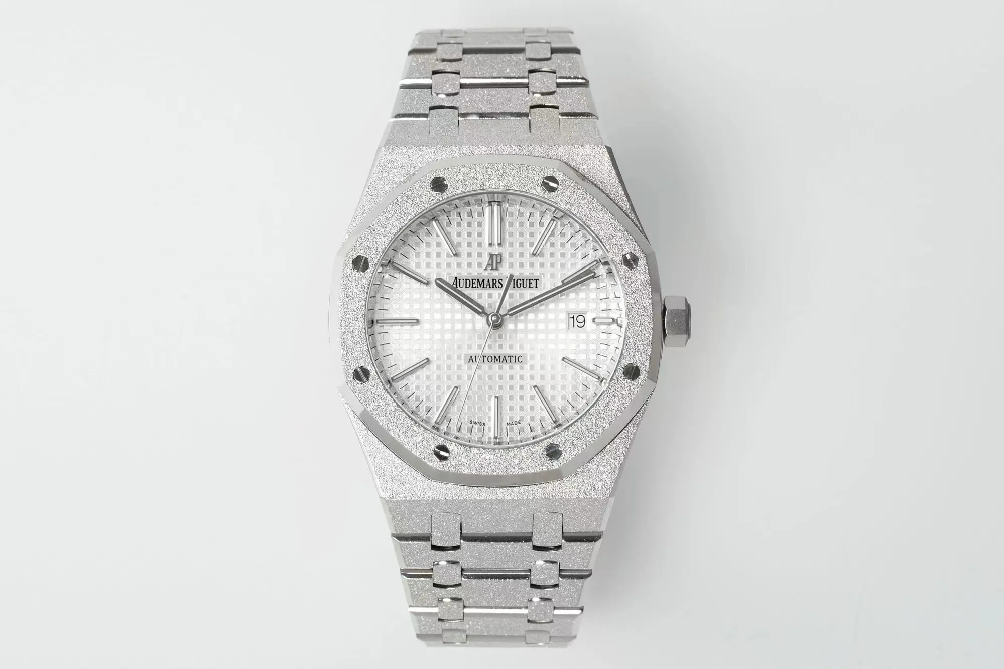 Royal Oak 15410 Frosted SS/SS White Textured Dial APSF SA3120 Super Clone