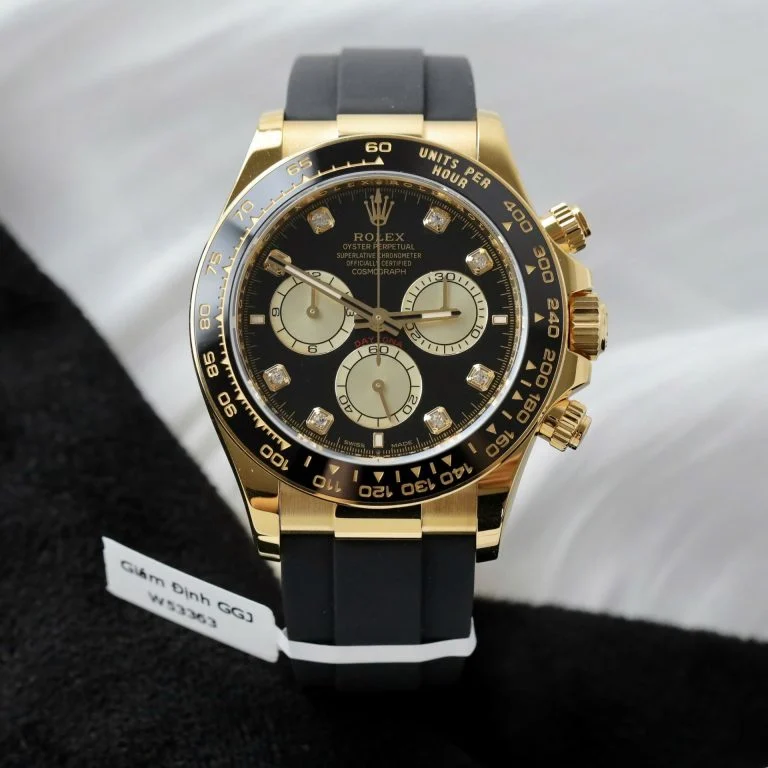 Daytona 126518 40mm Yellow Gold with Black/Diamond Dial