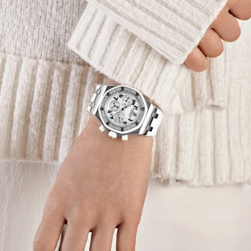 Royal Oak Offshore Stainless Steel White Dial Diamond Bezel - Image 3
