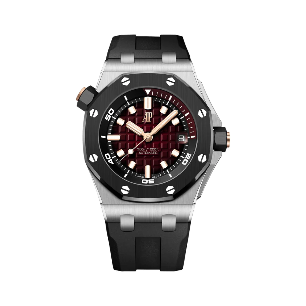 Royal Oak Offshore Diver Smoked Red Dial White Gold